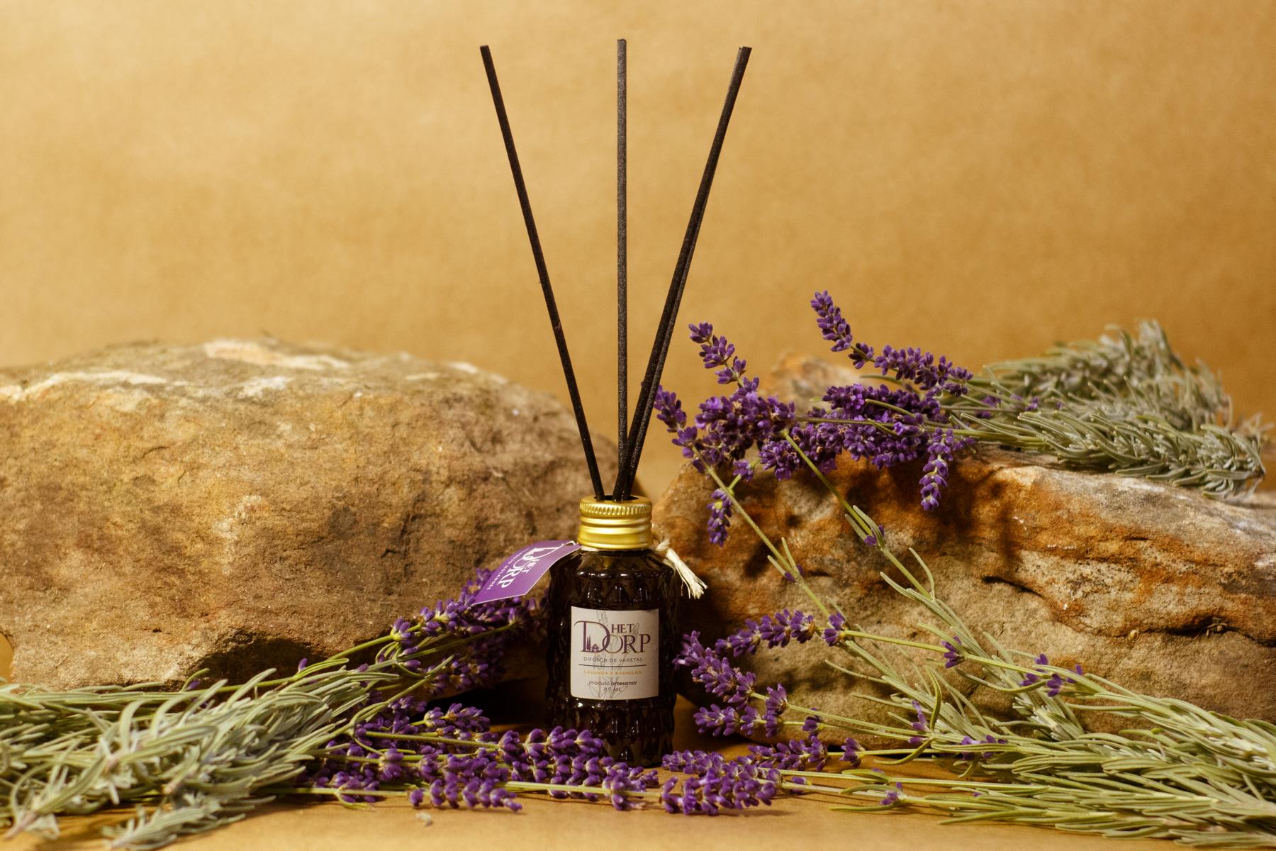 Difusor de varetas lavanda e baunilha