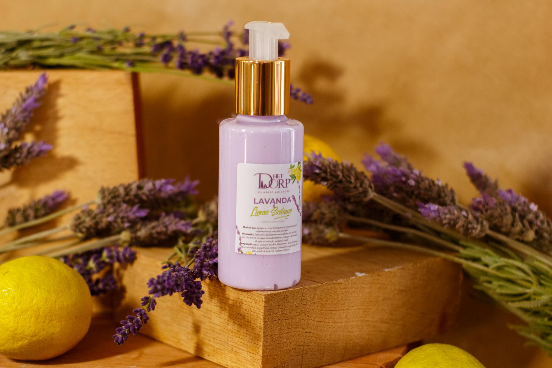 Creme hidratante de lavanda e limão siciliano