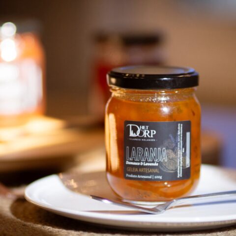 Geleia Artesanal de Laranja, Damasco e Lavanda