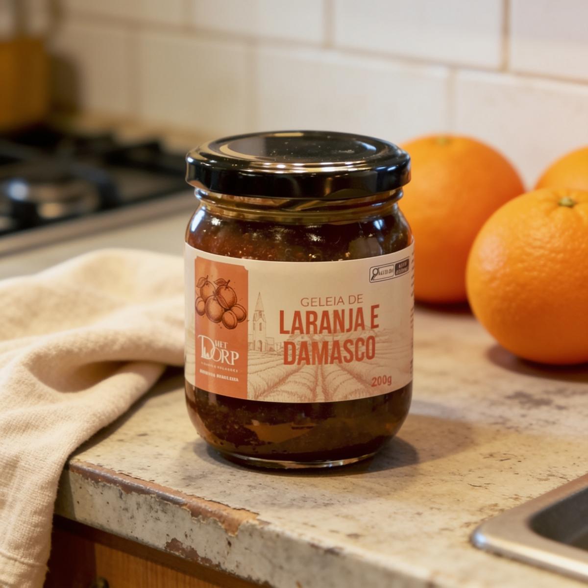 Geleia Artesanal de Laranja, Damasco e Lavanda